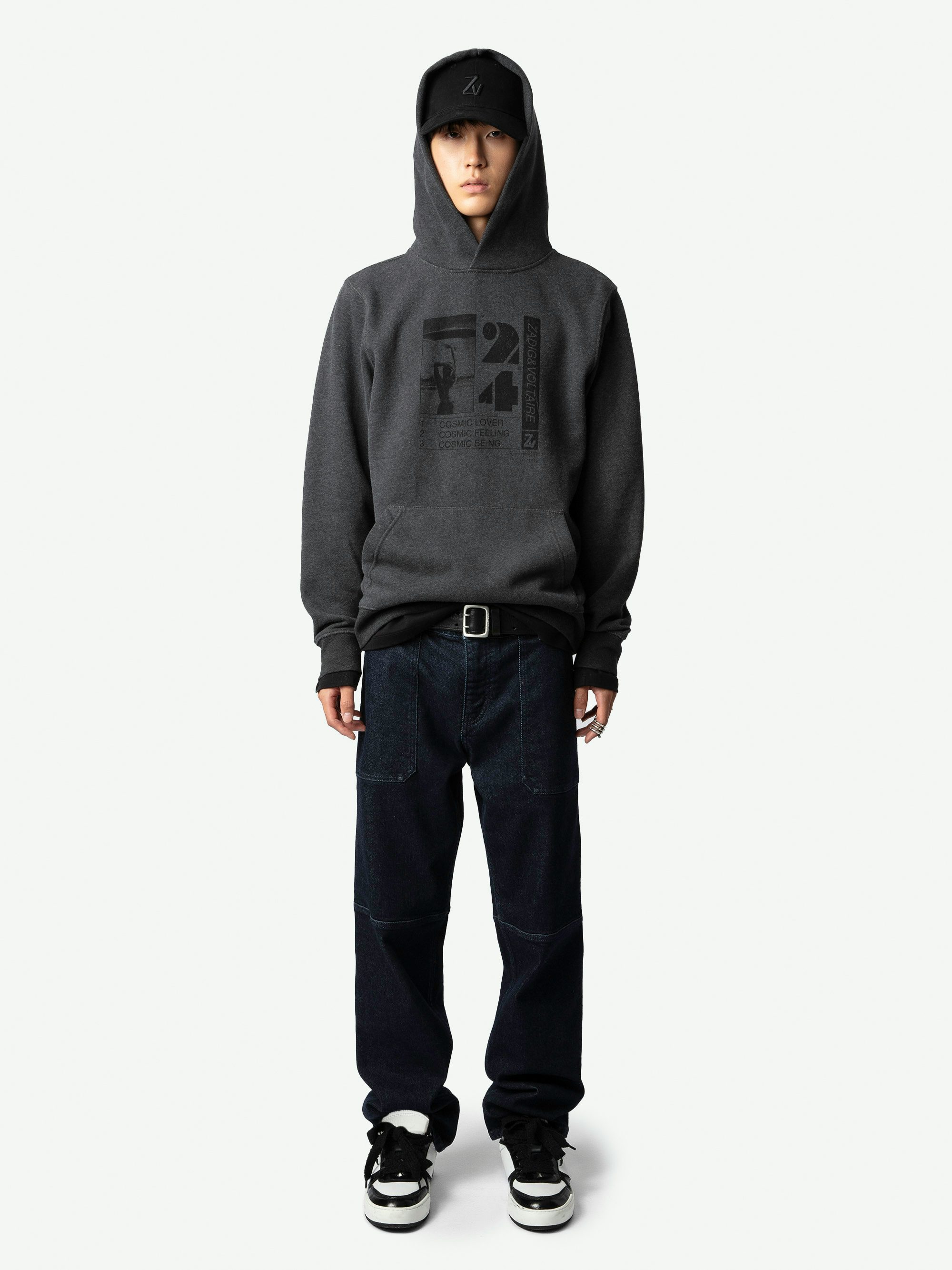 Wings Low-Top Sneakers - Low-top sneakers in smooth black and white leather with suede panels and signature wings.